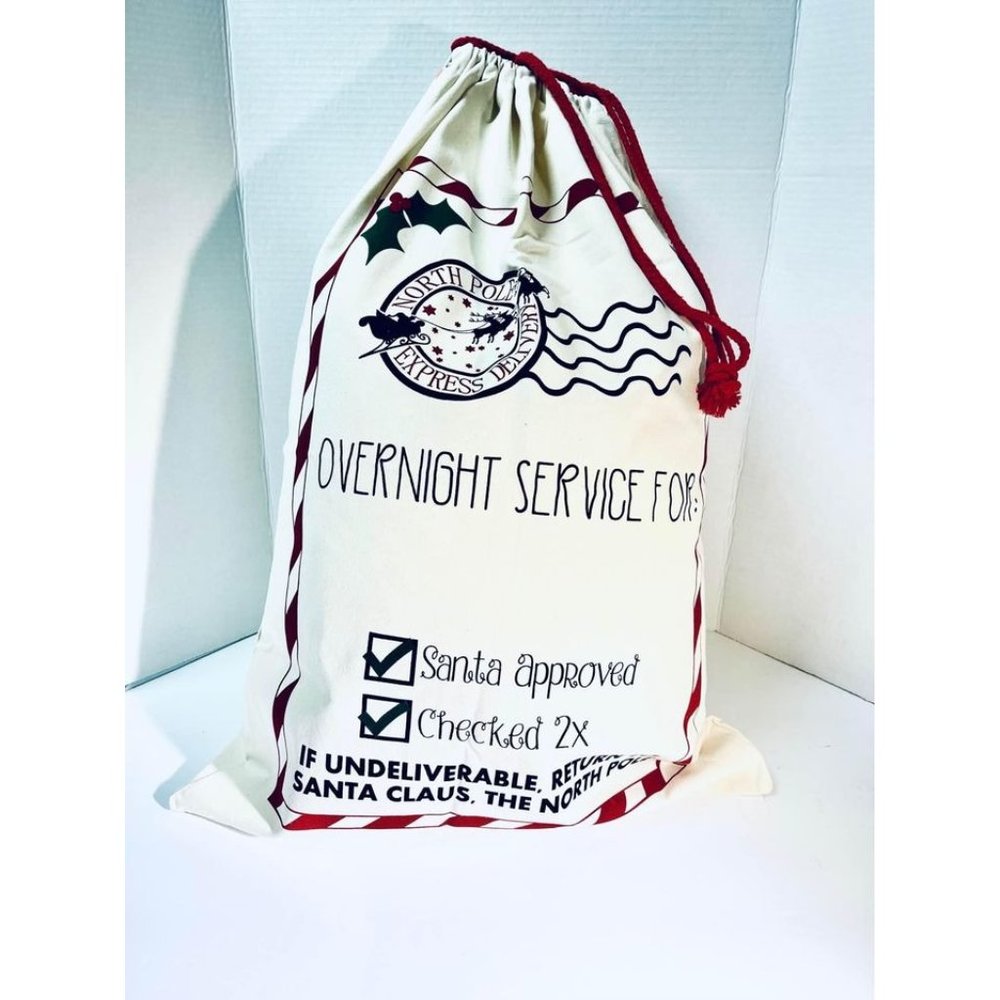 Over Night Service Santa Tote